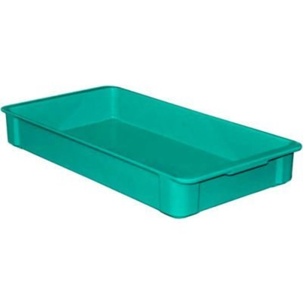 Mfg Tray Molded Fiberglass Toteline Stacking Tote 808208 - 22-3/8"L x 12"W x 3-1/8"H, Green 8082085113